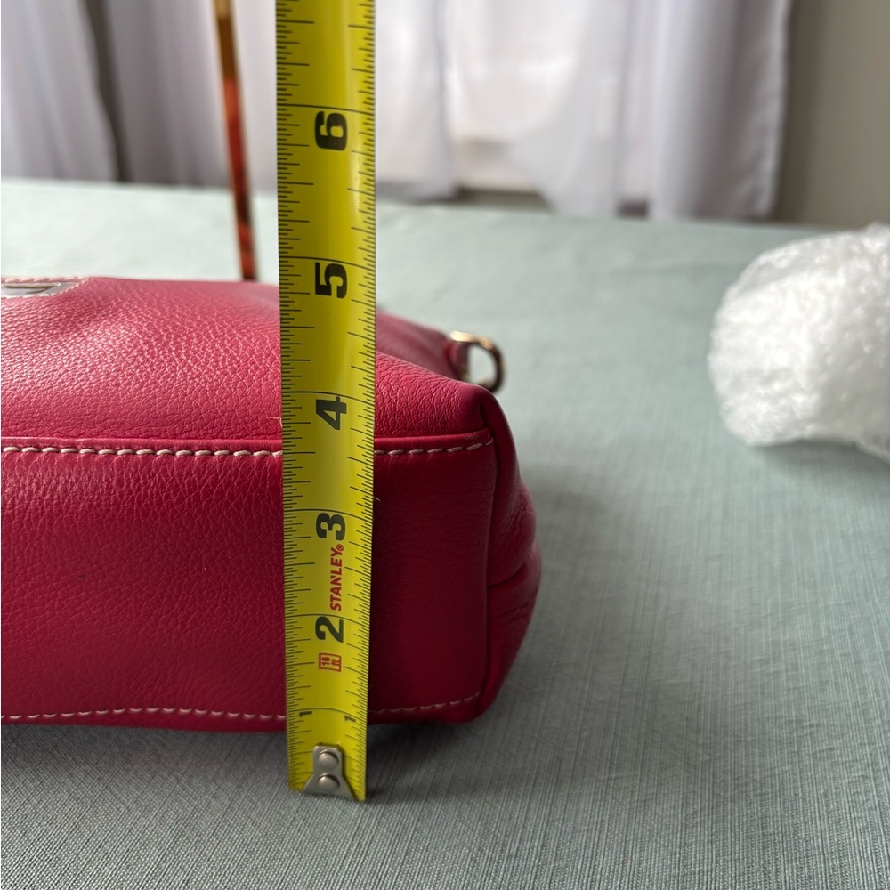 Dooney & Bourke Raspberry Hot Pink Leather Small Crossbody Satchel strap - Picture 16 of 16